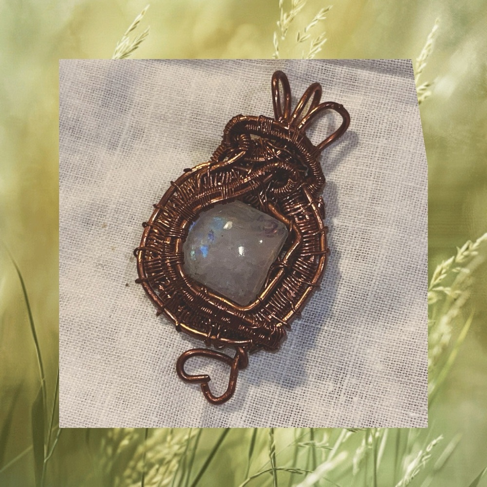 Handmade Wirewrap Moonstone Pendant